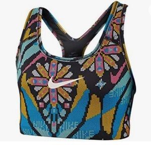 NWT - Nike Women's Dri Fit Femme Print Performance Support Bra Black Size Medium
